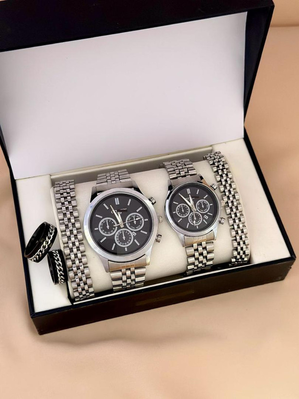 ساعت مچی ست زنانه و مردانه citizen مدل k3405 - طلایی صفحه مشکی