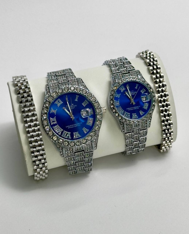 ساعت زنانه و مردانه رولکس فول نگین، ست ساعت فول نگین Rolex