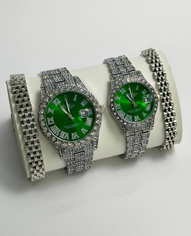 ساعت زنانه و مردانه رولکس فول نگین، ست ساعت فول نگین Rolex