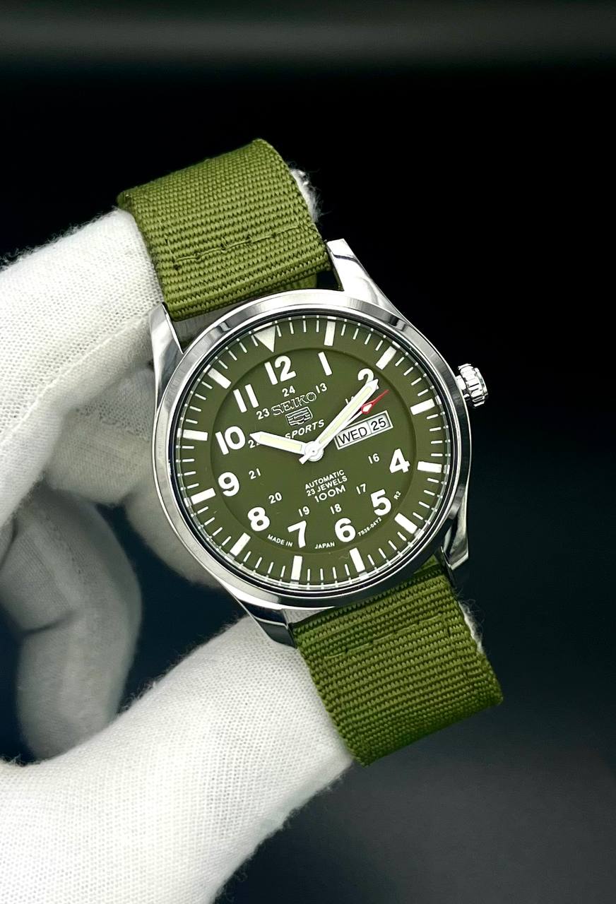 ساعت مچی مردانه طرح سیکو خلبانی با بند برزنتی