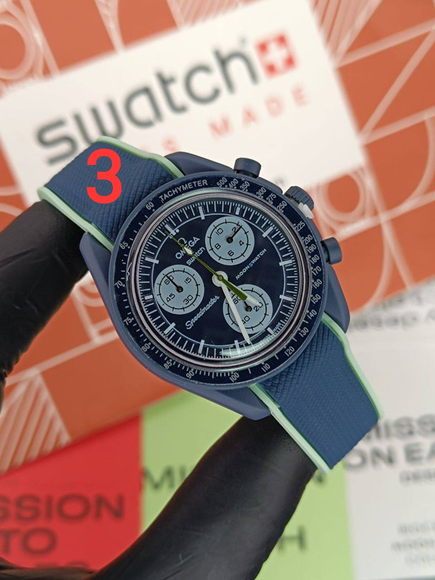 ساعت مچی امگا سواچ بند رابر Omega Swatch Mission To The Moon Rubber Strap