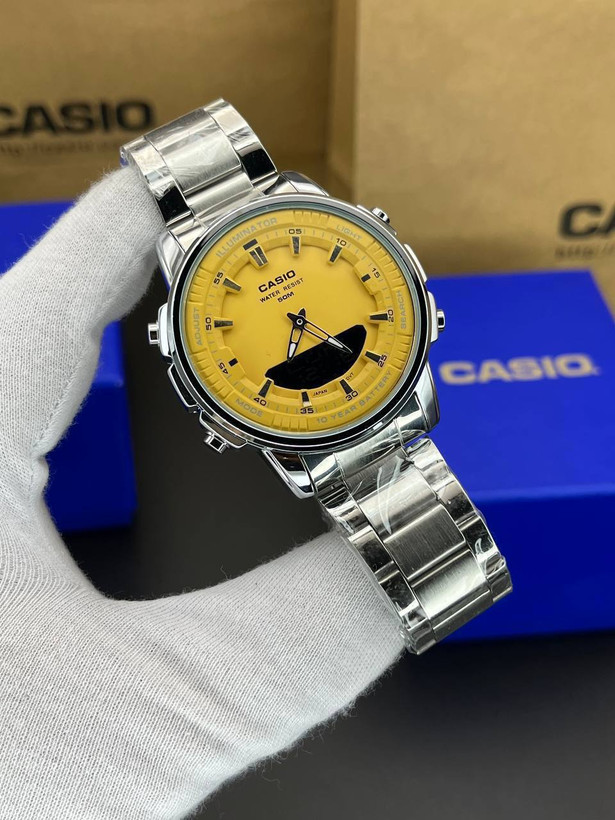 ساعت مچی مردانه کاسیو با دو زمانه و بند استیل casio