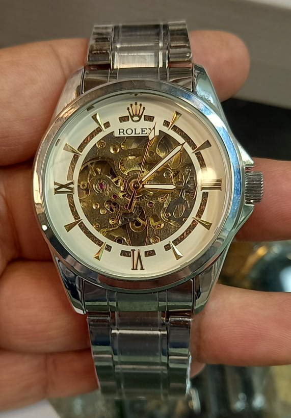 ساعت مچی مردانه اتومات رولکس پشت شیشهای قلب باز، ساعت اتومات مردانه Rolex