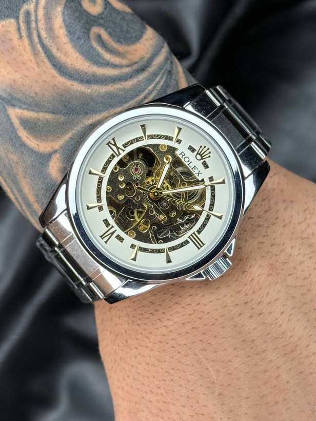 ساعت مچی مردانه اتومات رولکس پشت شیشهای قلب باز، ساعت اتومات مردانه Rolex