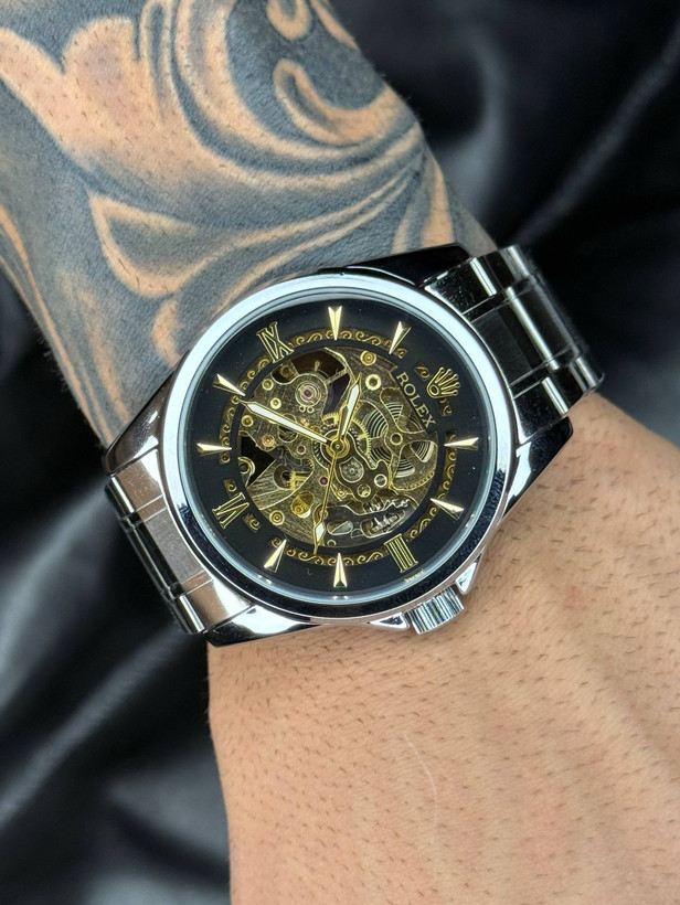 ساعت مچی مردانه اتومات رولکس پشت شیشهای قلب باز، ساعت اتومات مردانه Rolex